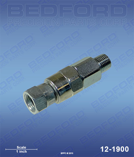 Bedford 12-1900 replaces Graco 223-341 / Graco 223341 1/4" NPT High Pressure "Live" Swivel, Teflon Packed, 3600 PSI MWP for Graco Silver Spray Gun