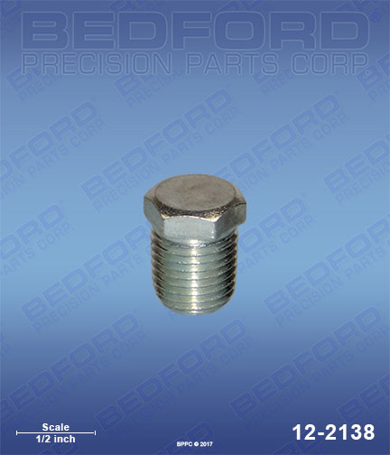 Bedford 12-2138 replaces  227-027 / Titan 227027 1/4" NPT(m) - Hex head for  Adapters, Nipples & Plugs
