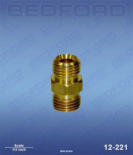 Bedford 12-221 replaces  83-1050 / Binks 831050 1/4" NPS(m) x 1/4" NPS(m) for  Adapters, Nipples & Plugs