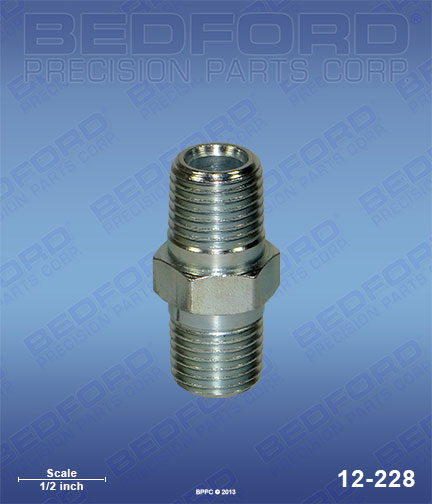 Bedford 12-228 replaces  156-971 / Graco 156971 Nipple, 1/4" NPT(mbe) for  Graco Outlet Filter Assemblies