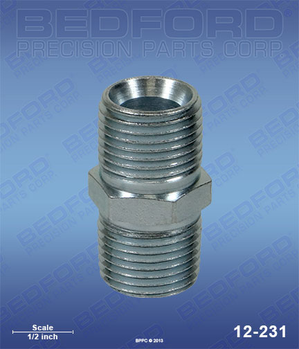 Bedford 12-231 replaces  158-491 / Graco 158491 1/2" NPT(m) x 1/2" NPT(m) for  Adapters, Nipples & Plugs