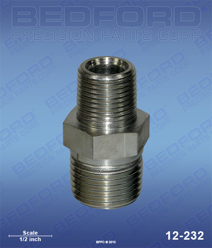 Bedford 12-232 replaces  159-239 / Graco 159239 3/8" NPT(m) x 1/2" NPT(m) for  Adapters, Nipples & Plugs