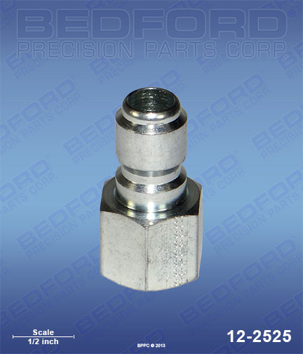 Bedford 12-2525 replaces  Quick Disconnect Plug, 3/8" NPT(f), zinc plated steel for  Pressure Washer Hose