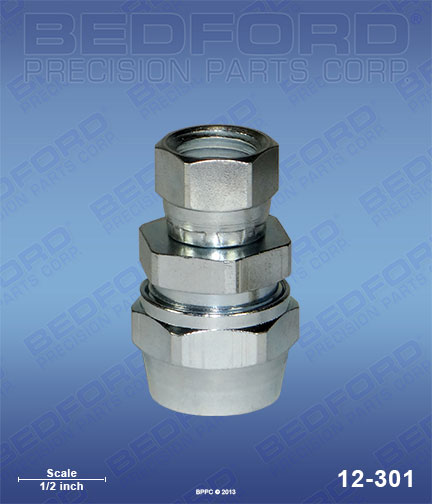 Bedford 12-301 replaces  72-1317 / Binks 721317 1/4" NPS(f) swivel for  Re-Usable Hose Connectors