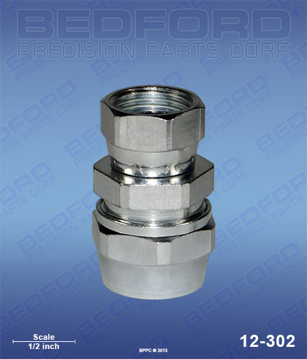 Bedford 12-302 replaces  72-1328 / Binks 721328 3/8" NPS(f) swivel for  Re-Usable Hose Connectors