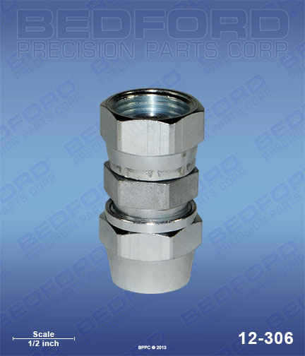 Bedford 12-306 replaces  72-1306 / Binks 721306 3/8" NPS(f) swivel for  Re-Usable Hose Connectors