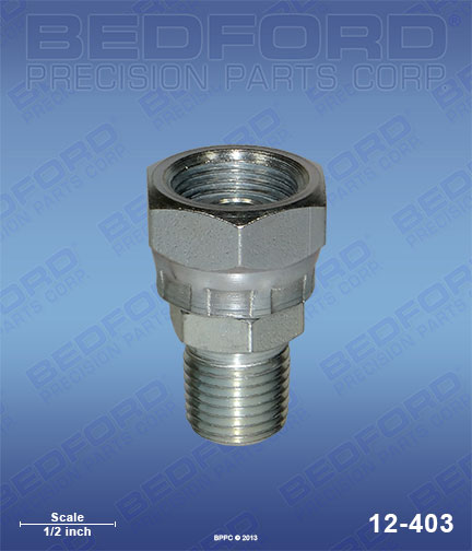 Bedford 12-403 replaces  157-705 / Graco 157705 1/4" NPT(m) x 3/8" NPS(f) for  Swivel Adapter Unions