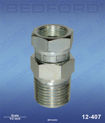Bedford 12-407 replaces  158-256 / Graco 158256 1/2" NPT(m) x 3/8" NPS(f) for  Swivel Adapter Unions