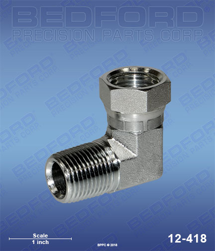 Bedford 12-418 replaces  155-470 / Graco 155470 1/2" NPT(m) x 1/2" NPS(f) x 90 degrees for  Swivel Adapter Unions