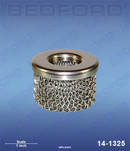 Bedford 14-1325 replaces Wagner SprayTech / Amspray 02975 Inlet Filter, 3/4" NPT(f), 8 mesh, stainless steel, single screen for Wagner SprayTech / Amspray Fuller OBrien Chief