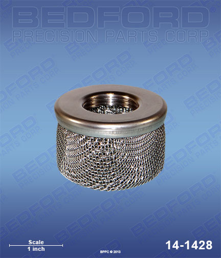 Bedford 14-1428 replaces Graco 183-770 / Graco 183770 Inlet Filter, 3/4" NPT(f), 16 mesh, stainless steel, double screen for Graco Ultra Plus+ 600