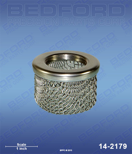 Bedford 14-2179 replaces Graco 189-920 / Graco 189920 Inlet Filter, 1" NPT(f) thread, 8 mesh, stainless steel, single screen for Graco GM 7000