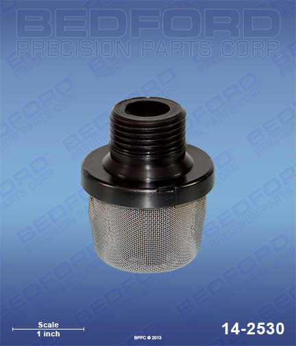 Bedford 14-2530 replaces Graco 243-082 / Graco 243082 Inlet Filter, 3/4"(m) GH thread, 36 mesh, nylon cap, single screen for Graco ProLTS 17