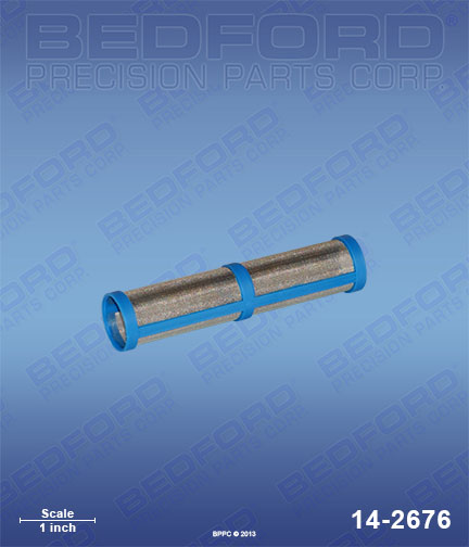 Bedford 14-2676 replaces Graco 246-382 / Graco 246382 Outlet Filter Element, 100 mesh, short blue plastic frame for Graco FieldLazer