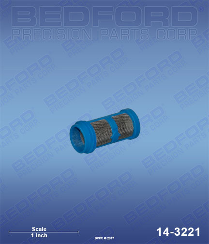 Bedford 14-3221 replaces  24F-640 / Graco 24F640 Filter, 100 mesh, blue for  Airless Gun Filters