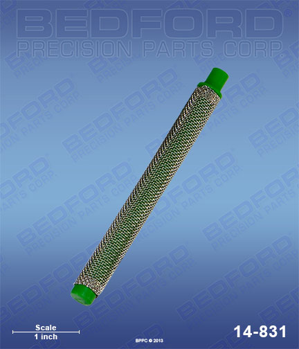 Bedford 14-831 replaces Titan 581-059 / Wagner 581059 Outlet Filter Element, 30 Mesh, green, push-in type for Titan Advantage 400