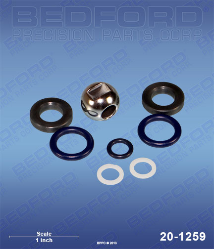 Bedford 20-1259 replaces  217-559 / Graco 217559 Viton Repair Kit - contains: ball, seat & o-rings for  High-Pressure Valves