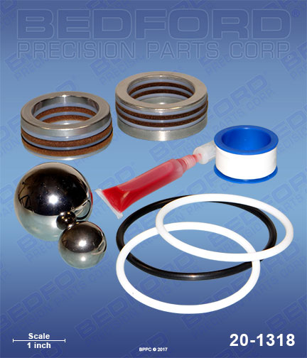 Bedford 20-1318 replaces Titan / Speeflo 185-050 / Speeflo 185050 Repair Kit with Leather & Polyethylene Packings for Titan / Speeflo HydraPro Super