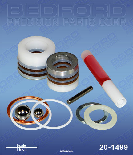 Bedford 20-1499 replaces Graco 222-588 / Graco 222588 Repair Kit with Leather & Polyethylene Packings for Graco EM 590