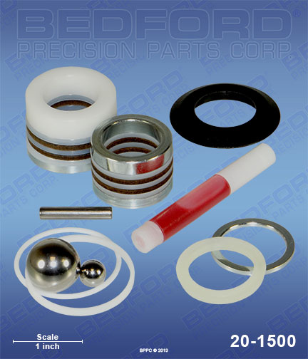 Bedford 20-1500 replaces Graco 220-877 / Graco 220877 Repair Kit with Leather & Polyethylene Packings for Graco GM 10,000