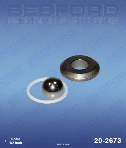 Bedford 20-2673 replaces Graco 239-922 / Graco 239922 Intake Seat Kit, 15/16" diameter (includes seat, ball & o-ring) for Graco Ultra Max II 695