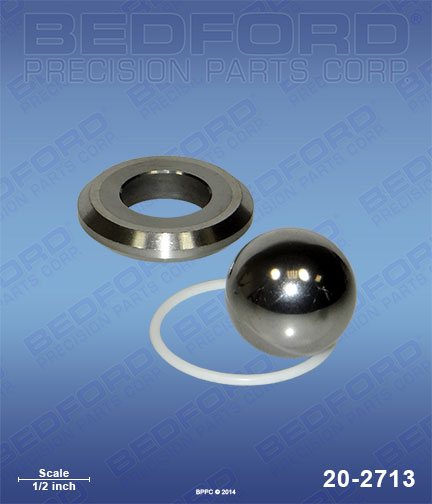Bedford 20-2713 replaces Graco 244-199 / Graco 244199 Intake Seat Kit (includes seat, ball & o-ring) for Graco GH 130
