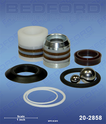 Bedford 20-2858 replaces Graco 255-204 / Graco 255204 Repair Kit with leather and polyethylene packings for Graco 190 LTS