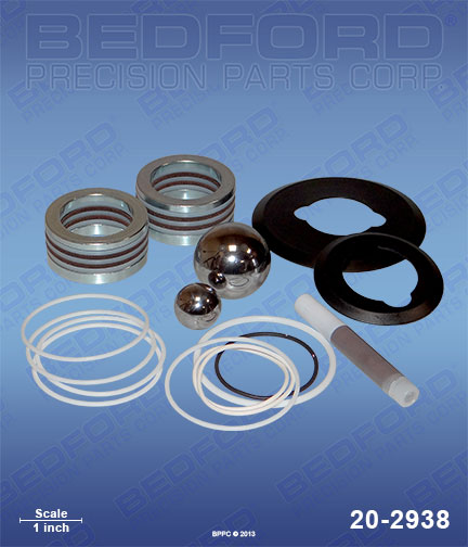Bedford 20-2938 replaces Graco 244-851 / Graco 244851 Repair Kit with Xtreme Seals & Leather Packings (Series "A") for Graco Xtreme 180cc (750)