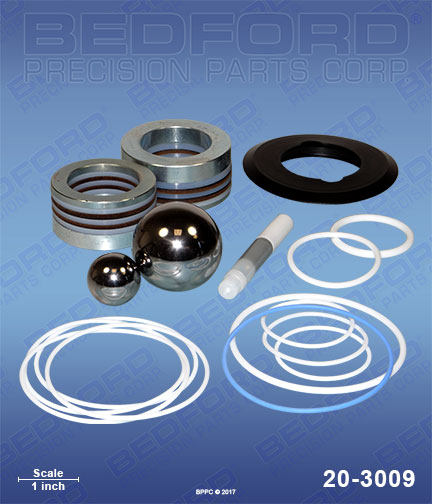 Bedford 20-3009 replaces Graco 24F-967 / Graco 24F967 Repair Kit with Xtreme Seals & Leather Packings (Series "B") for Graco Xtreme 220cc (900)