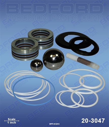 Bedford 20-3047 replaces Graco 24F-965 / Graco 24F965 Repair Kit with Xtreme Seals & Leather V-Packings for Graco Xtreme 250cc (1045)