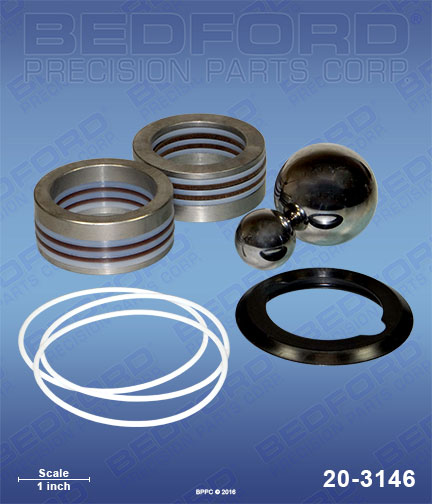 Bedford 20-3146 replaces Graco 287-835 / Graco 287835 Repair Kit (contains leather & Teflon packings) for Graco GH 833