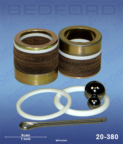 Bedford 20-380 replaces Graco 206-733 / Graco 206733 Repair Kit with Leather & Teflon Packings for Graco 14:1 Monark