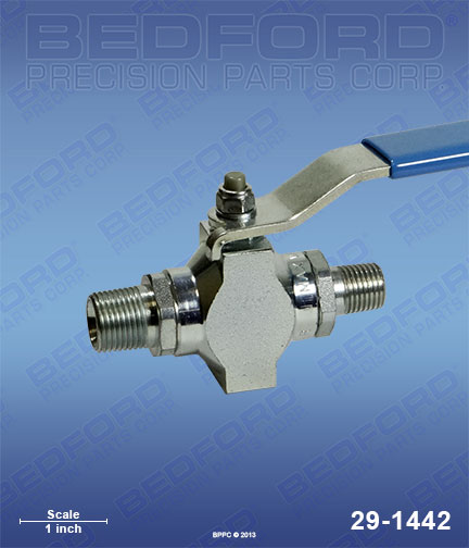 Bedford 29-1442 replaces Graco 210-659 / Graco 210659 5000 PSI Ball Valve - 3/8 NPT(m) x 1/4 NTP(m) Viton Packed for Graco GM 1230