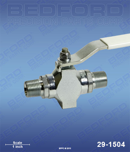 Bedford 29-1504 replaces Graco 223-960 / Graco 223960 5000 PSI Ball Valve - 3/8" NPT(mbe), Teflon Packed for Graco EH 433