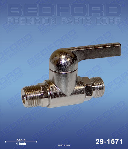 Bedford 29-1571 replaces  72-81712 / Binks 7281712 3/8" NPS(m) x 3/8" NPT(m) for  Low-Pressure Valves