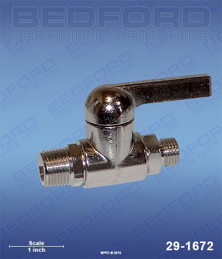 Bedford 29-1672 replaces  72-81612 / Binks 7281612 1/4" NPS(m) x 3/8" NPT(m) for  Low-Pressure Valves