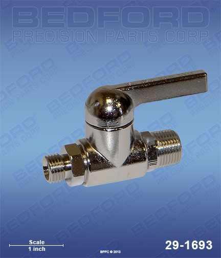 Bedford 29-1693 replaces  72-81216 / Binks 7281216 3/8" NPT(m) x 1/4" NPS(m) for  Low-Pressure Valves