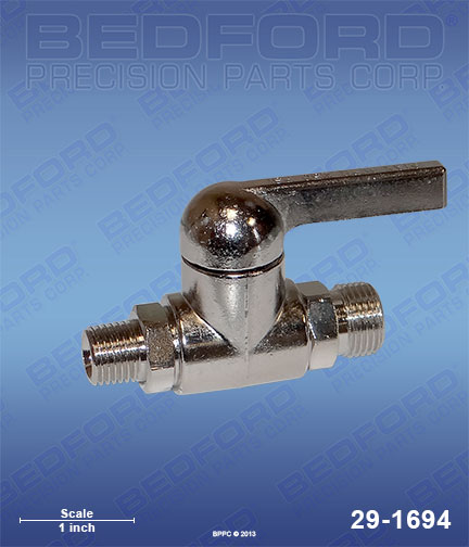 Bedford 29-1694 replaces  72-81711 / Binks 7281711 3/8" NPS(m) x 1/4" NPT(m) for  Low-Pressure Valves