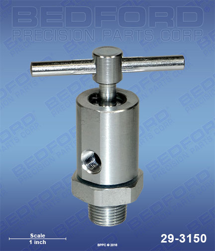 Bedford 29-3150 replaces  245-143 / Graco 245143 Valve Assembly, 3/8" NPT(m) Inlet x 1/8" NPT(f) Outlet for  High-Pressure Valves