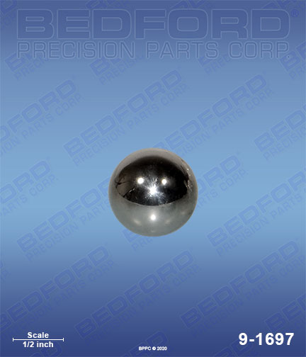 Bedford 9-1697 replaces Titan / Speeflo 211-129 / Speeflo 211129 Intake Ball, stainless steel for Titan / Speeflo Ranger 3:1