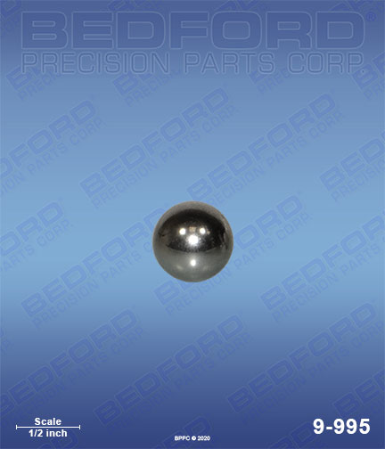 Bedford 9-995 replaces Graco 101-822 / Graco 101822 Piston Ball, stainless steel for Graco 41:1 Bulldog, Dura-Flo 600